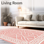 Pink Geometric Pattern Rug