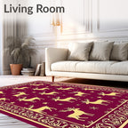 Regal Reindeer Star Border Design Rug