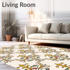 Antique Floral Scrollwork Pattern Rug