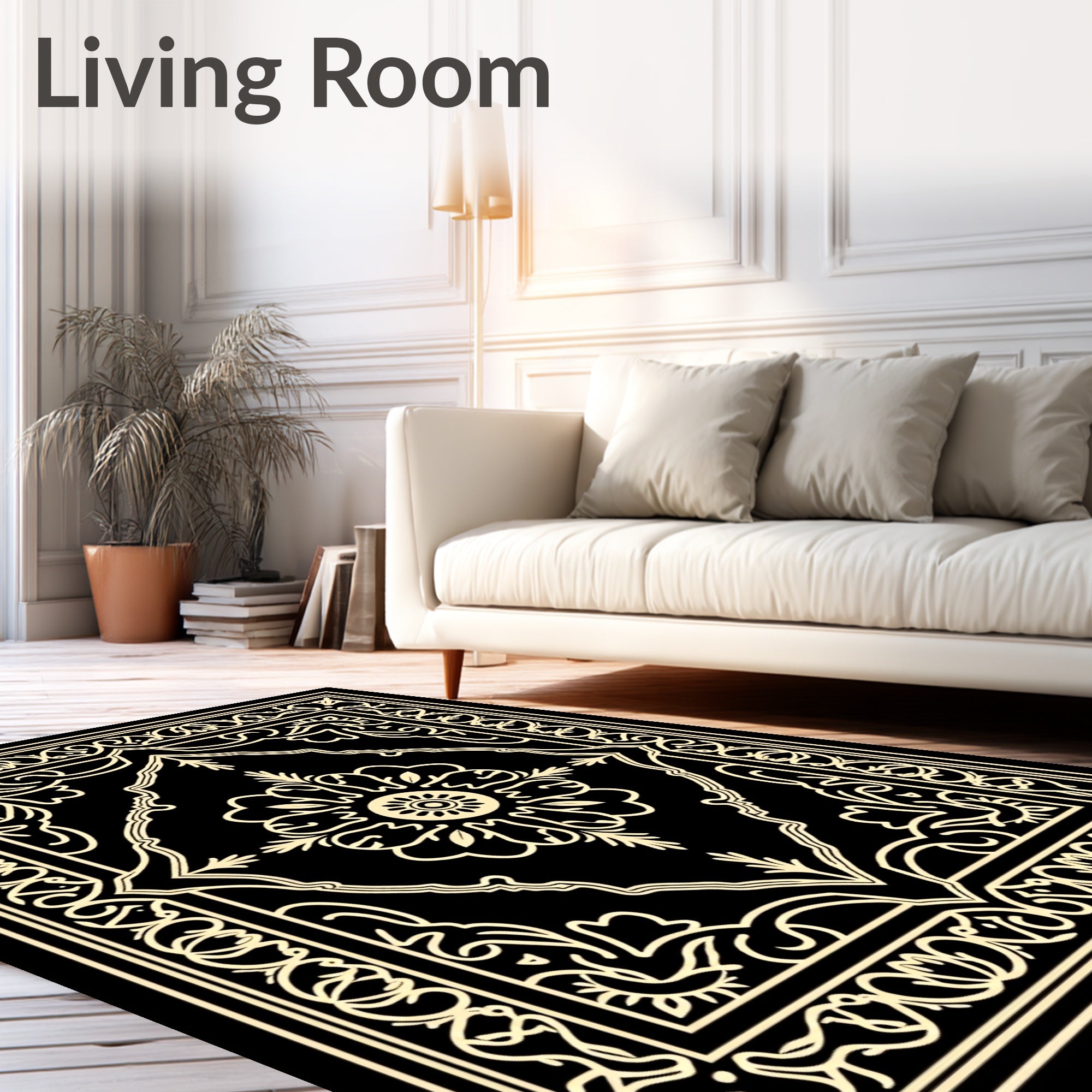 Ornate Floral Symmetry Vintage Rug