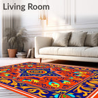 Vibrant Floral Medallion Pattern Design Rug