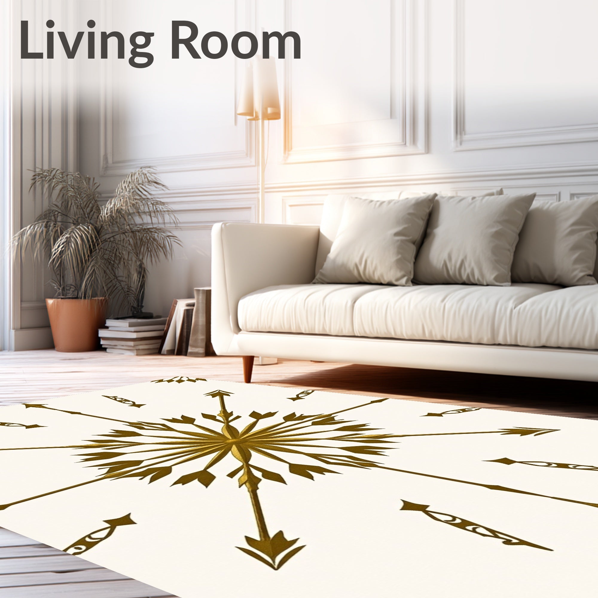 Gold Starburst Arrow Pattern Rug