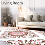 Pink Floral Mandala Pattern Rug