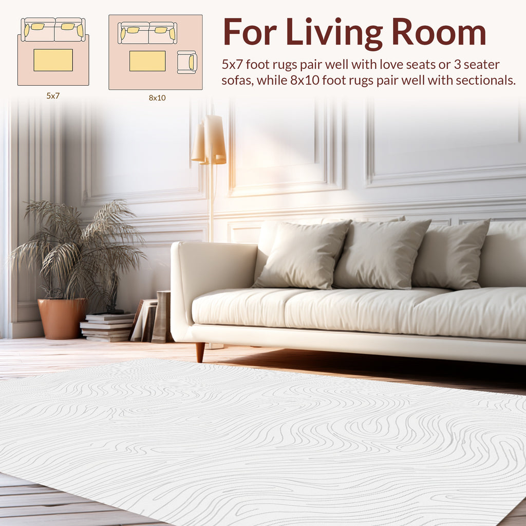 Abstract Minimalist Wood Grain Rug