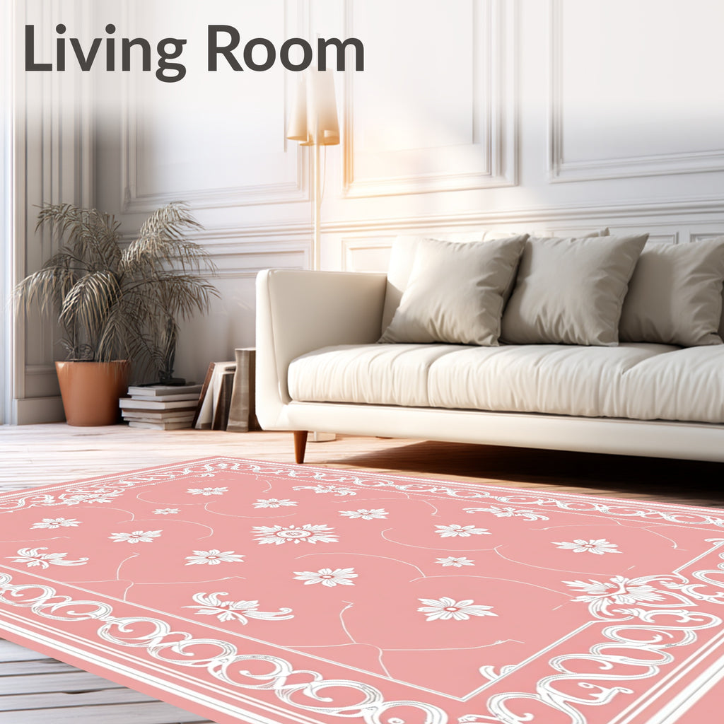 Ornate Floral Swirl Design Rug