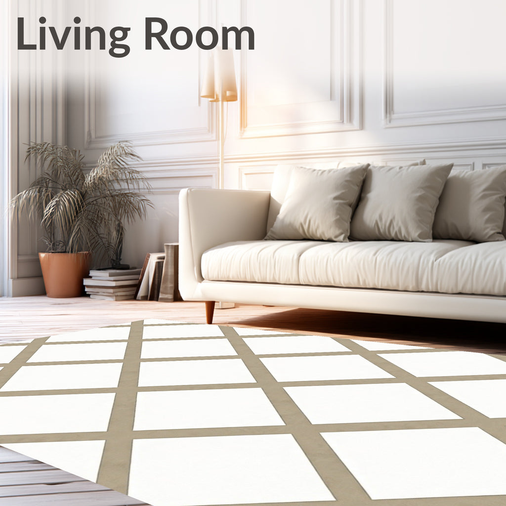Natural Diamond Lattice Pattern Rug