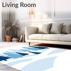 Blue Forest Winter Landscape Design Rug