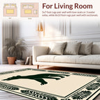Bold Bear Forest Silhouette Border Design Rug