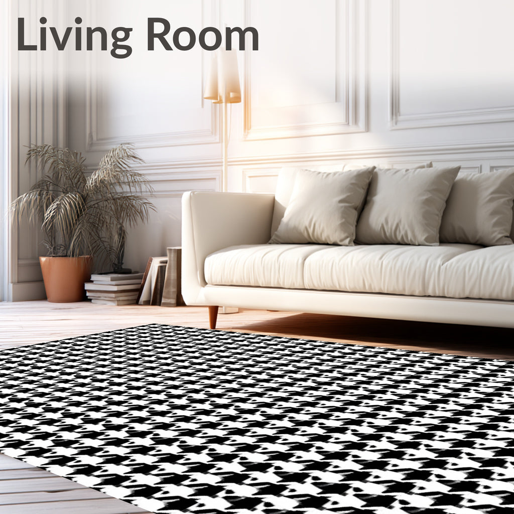 Classic Houndstooth Pattern Rug