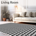 Classic Houndstooth Pattern Rug