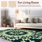 Floral Mandala Design With Leaf Motifs Rug