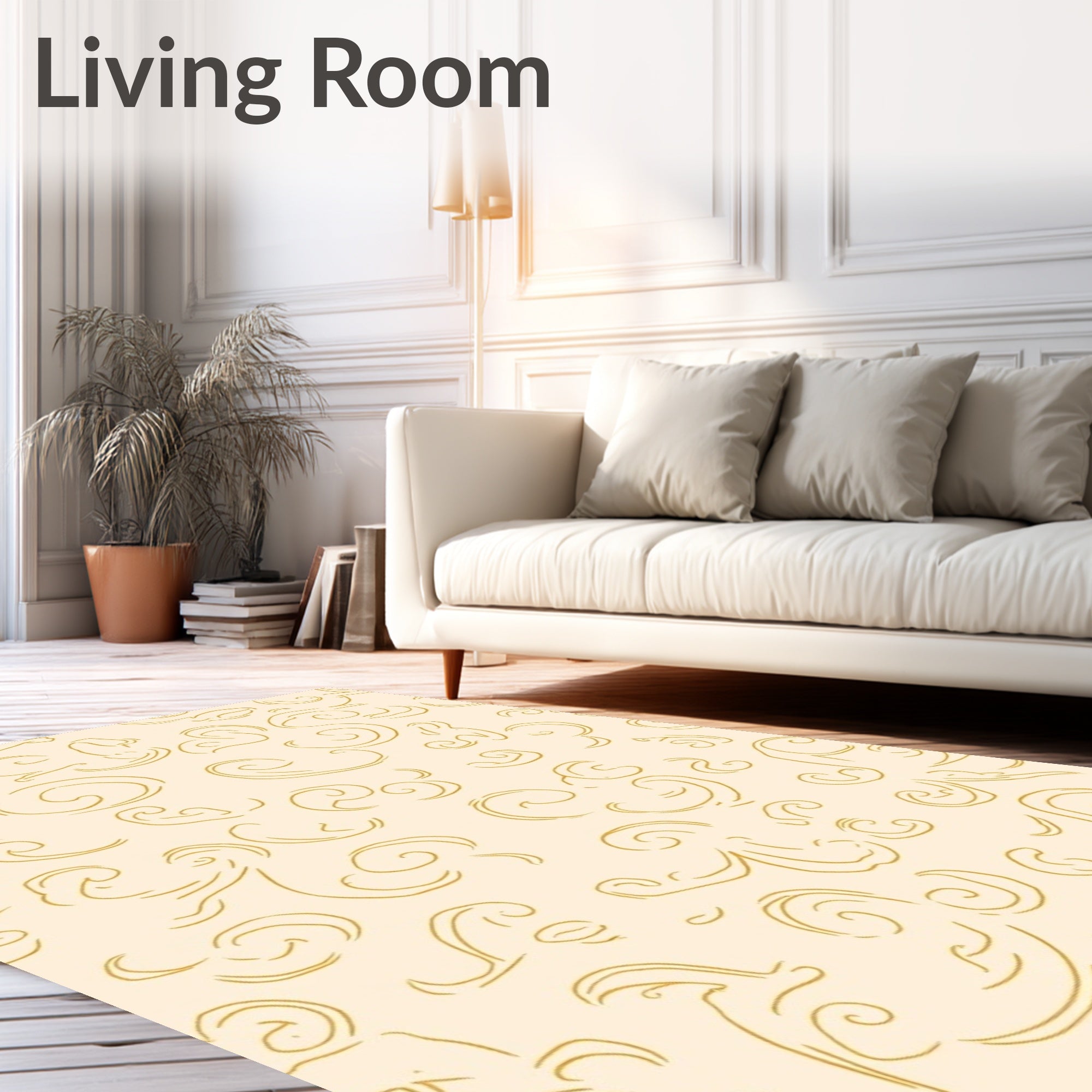 Gold Swirl Pattern Rug
