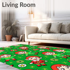Holiday Elves with Gifts and Stars Rug