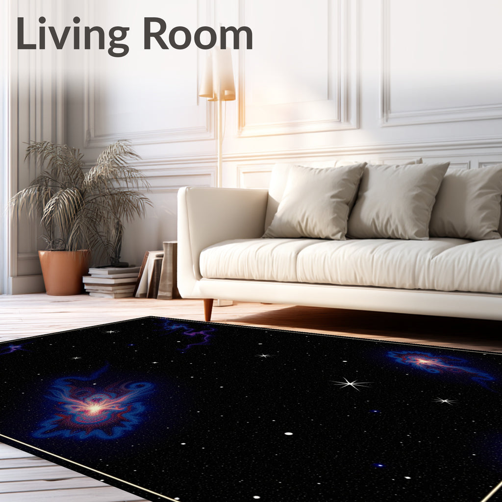 Cosmic Nebula Swirls Pattern Rug