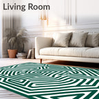 Green Maze Pattern Design Rug