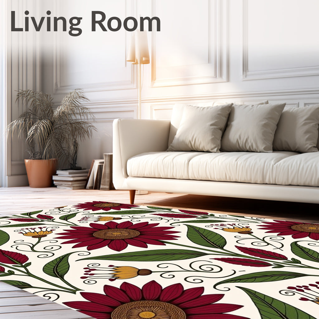 Art Nouveau Floral Pattern Rug