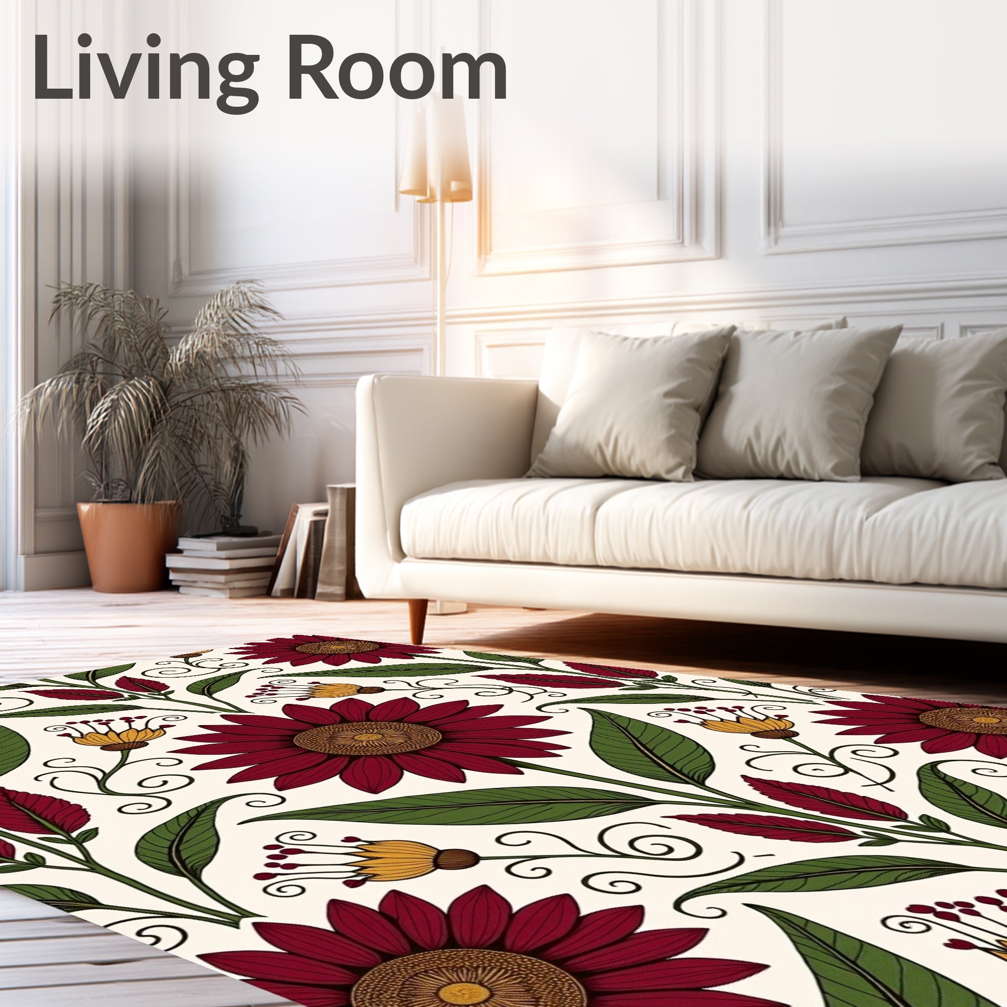 Art Nouveau Floral Pattern Rug