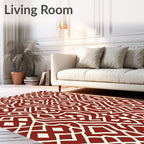 Intricate Lattice Interlocking Geometric Design Rug