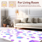 Vibrant Purple Blue Cell Pattern Rug