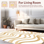 Golden Organic Flowing Waves Rug