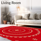 Festive Leafy Hearts Mandala Rug