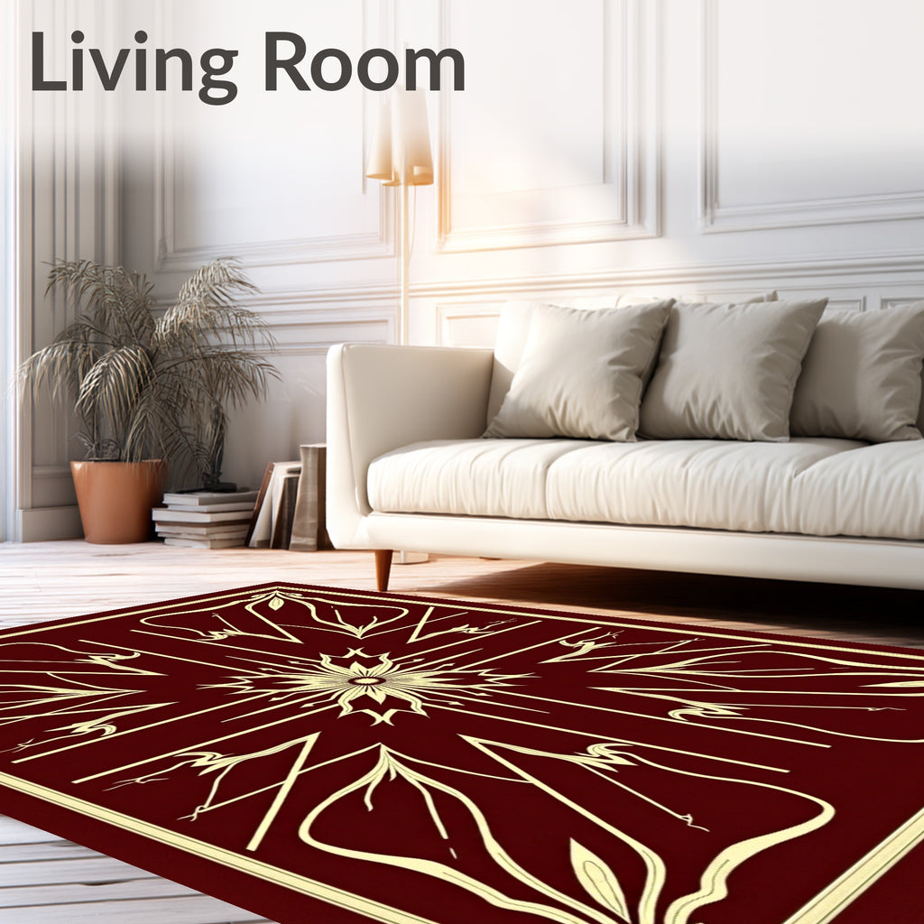 Ornate Floral Geometric Art Nouveau Rug