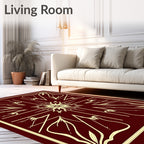 Ornate Floral Geometric Art Nouveau Rug