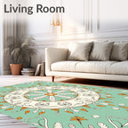 Art Nouveau Floral Wheel Pattern Rug