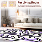 Swirling Purple Black Organic Pattern Rug
