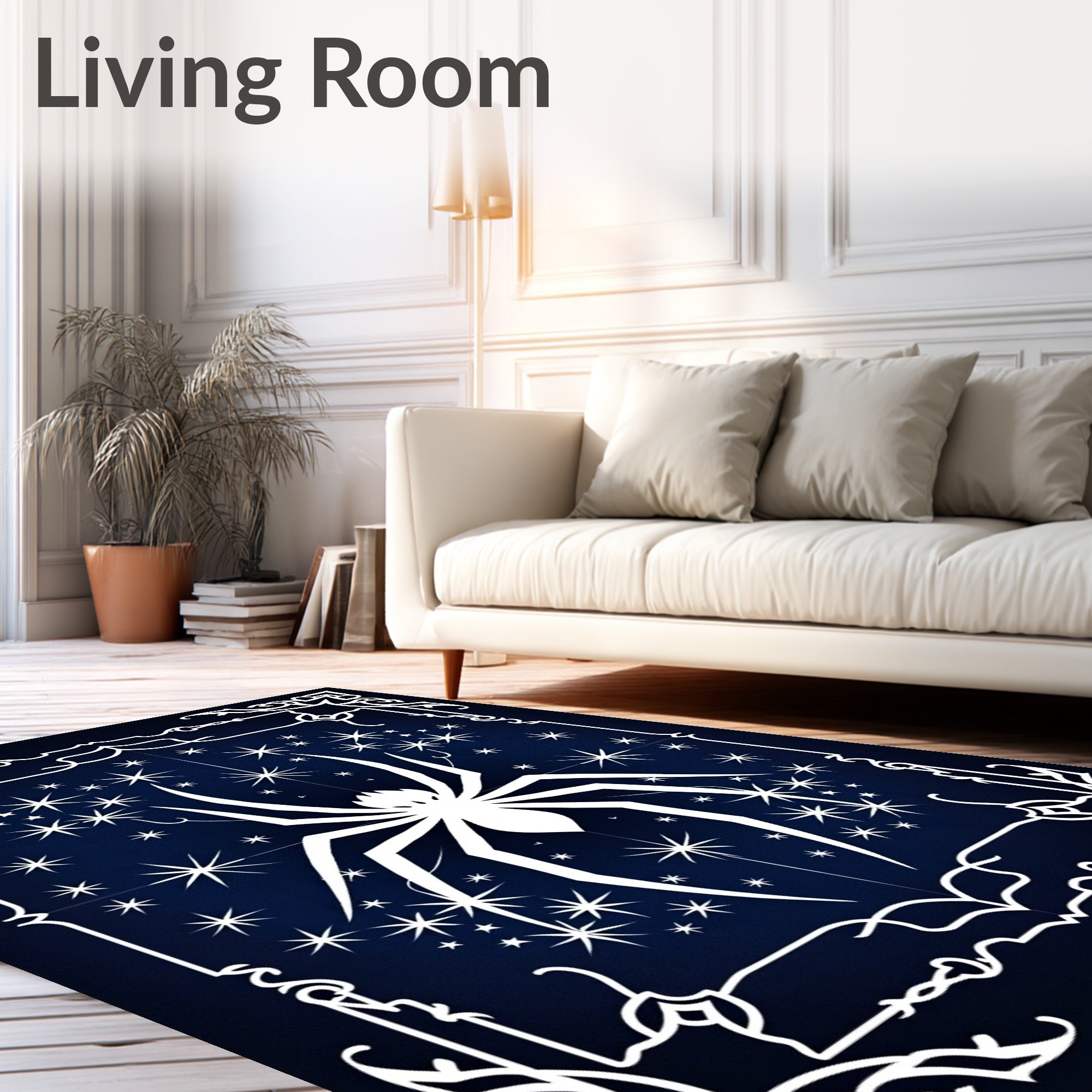 Dark Night Spider Star Pattern Rug