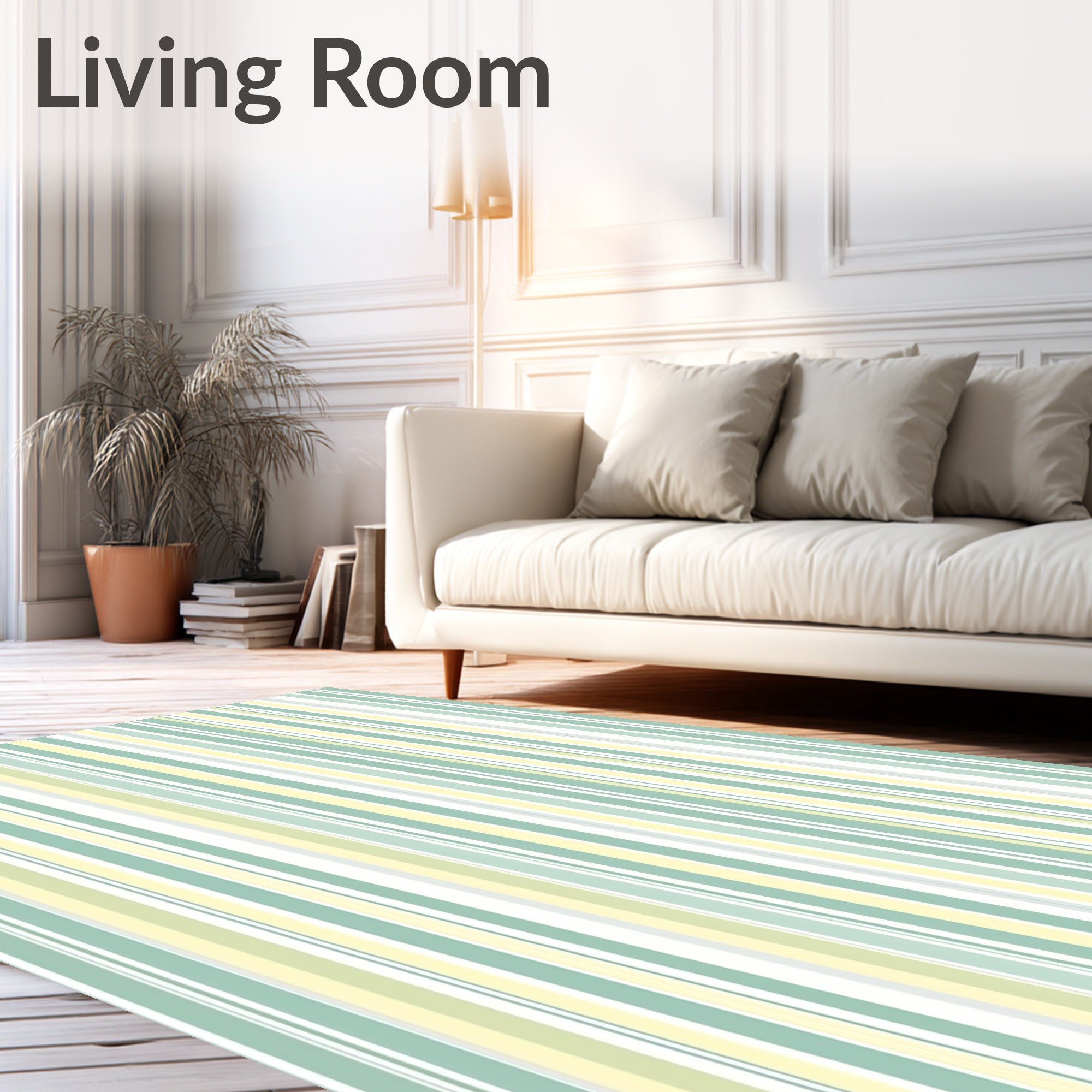 Pastel Vertical Stripe Pattern Design Rug