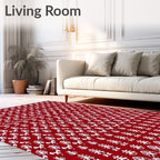 RedWhite Folk Pattern Design Rug