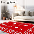Festive Ornaments Snowflakes Pattern Rug
