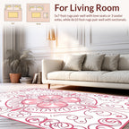 Ornate Floral Symmetry Pink Pattern Rug