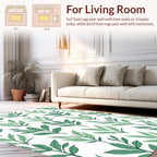 Green Leaf Branch Pattern Rug