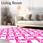 Bold Pink Geometric Abstract Rug