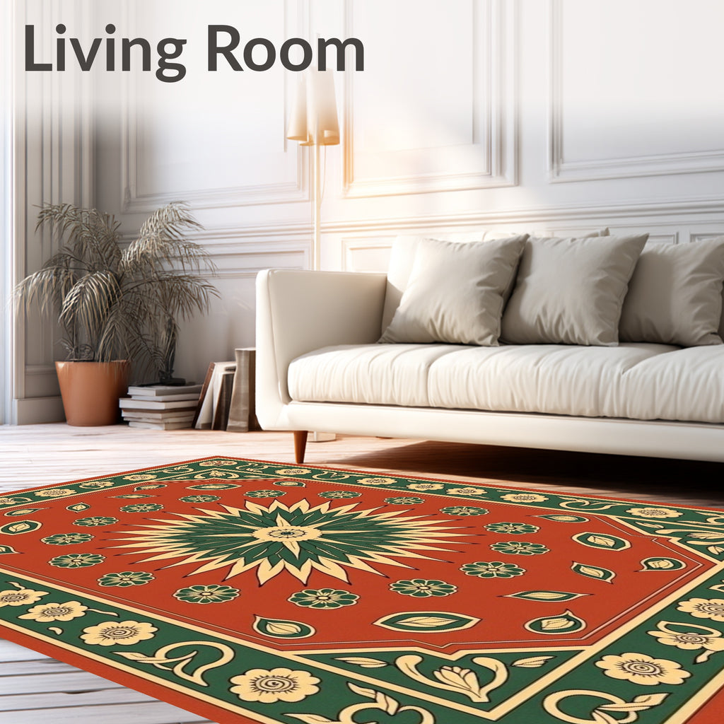Classic Floral Sunburst Kilim Pattern Rug