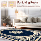 Ornate Vintage Dark Floral Design Rug
