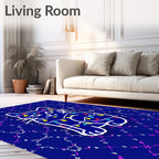 Cute Cat String Lights Pattern Rug