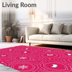 Whimsical Snowflake Curved Lines Pattern Rug