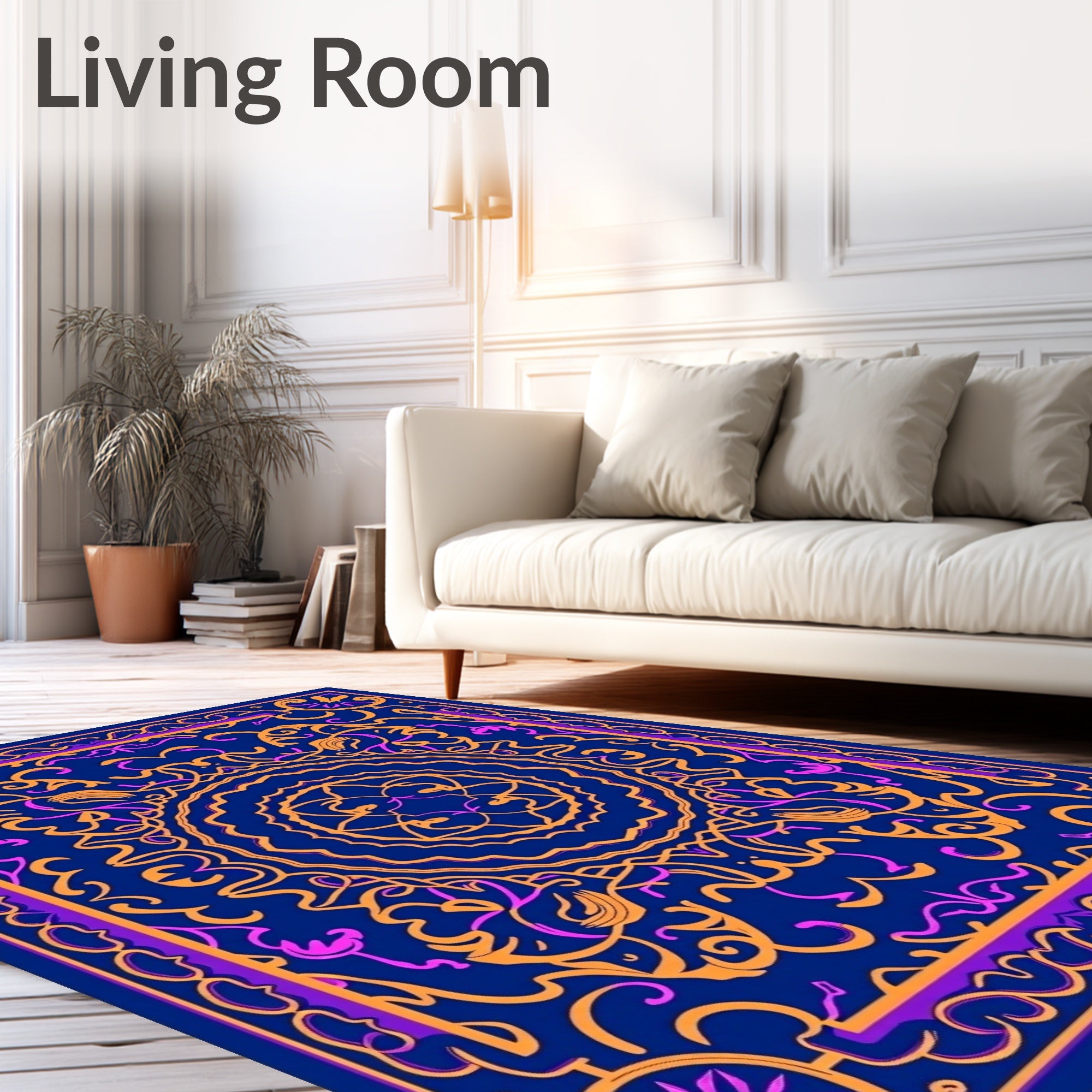 Vibrant Mandala Swirl Pattern Rug