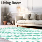 Diagonal Geometric Square Pattern Art Rug