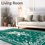 Whimsical Winter Fairy Snowflake Pattern Rug