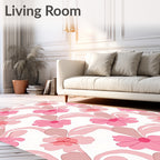 Pink Floral Whimsical Pattern Rug