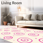 Playful Pink Swirl Dots Rug