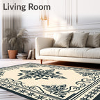 Classic Floral Medallion Border Design Rug