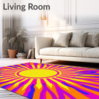 Vibrant SunBurst Abstract Design Rug