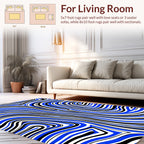 Bold Blue Black Swirl Pattern Rug
