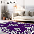 Rich Purple floral Filigree Pattern Rug