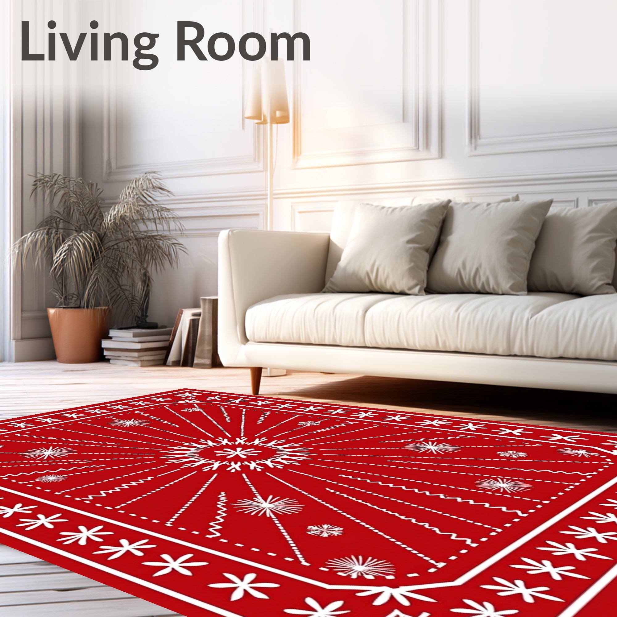 Radiant Snowflake Burst Pattern Rug